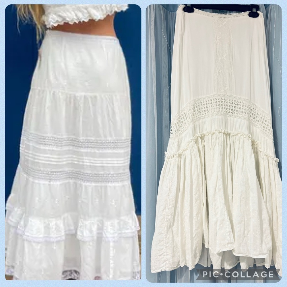 Y2K Free People One Clover Skirt size S off white